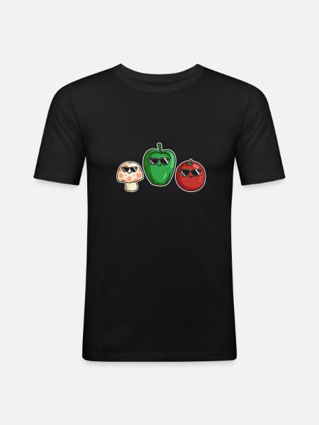 Veggies Sunglasses Gardening Vegetables - Men's Slim Fit T-Shirt - black