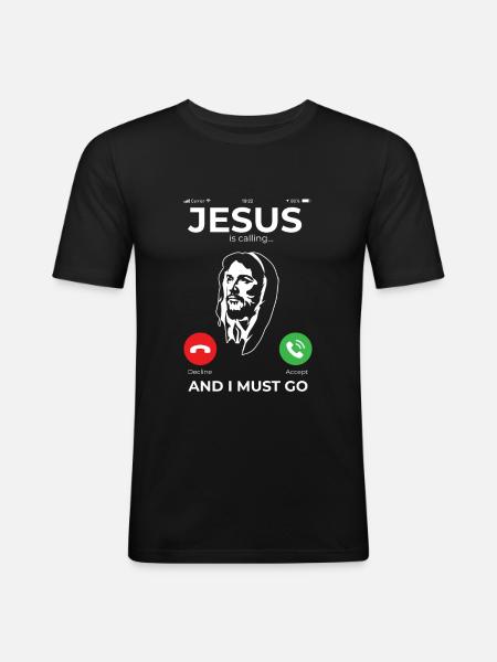 Jesus Catholic Christian Gift - Men's Slim Fit T-Shirt - black