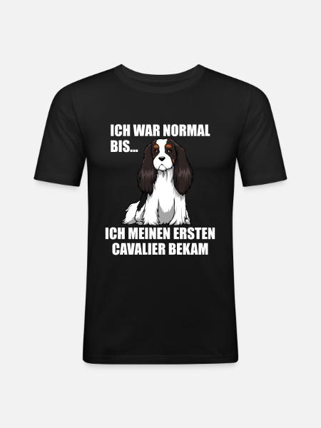 Cavalier King Charles Hundemotiv Geschenkidee - Männer Slim Fit T-Shirt - Schwarz