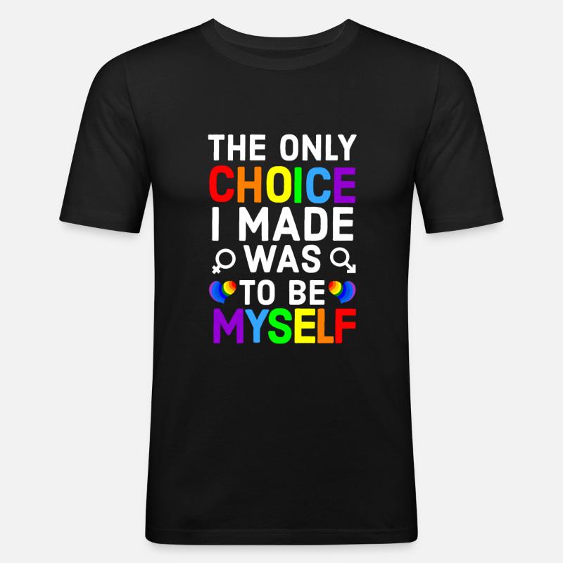 Regenbogen, Regenbogen, Regenbogen, Regenbogen, Regenbogen - Männer Slim Fit T-Shirt - Schwarz