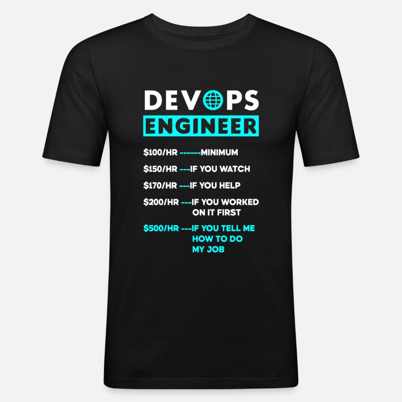 DevOps Ingenieur Cloud Computing Stundensatz - Männer Slim Fit T-Shirt - Schwarz