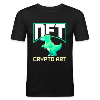 Nicht-fungible Token NFTs Krypto-Aktien NFT CRYPTO - Männer Slim Fit T-Shirt - Schwarz - Vorne - Nik (191cm)