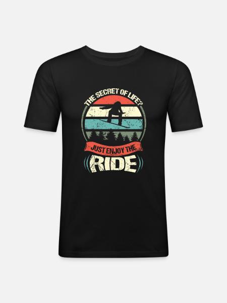 Winter Sport - Männer Slim Fit T-Shirt - Schwarz