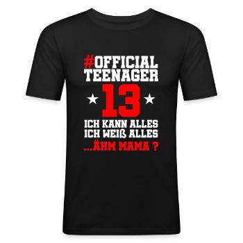 13 Geburtstag Jungen 13 Jahre Junge Mädchen Jungs - Männer Slim Fit T-Shirt - Schwarz - Vorne - Nik (191cm)