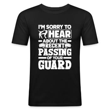 Self Defense Arts Martiaux Krav Maga Funny Pun - T-shirt près du corps Homme - noir - Devant - Nik (191cm)