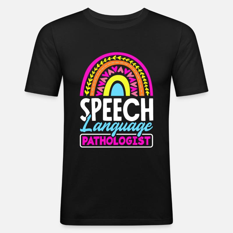 Speech Language Pathologist Speech Therapy - Men's Slim Fit T-Shirt - black