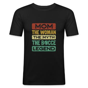 Bocce Ball Player Boules Female Bocce Ball Player - Männer Slim Fit T-Shirt - Schwarz - Vorne - Nik (191cm)