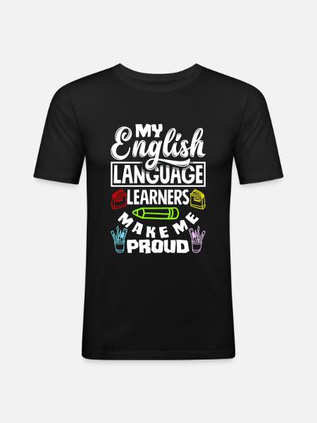 ESL Teacher Linguist Multilingual Teaching - Men's Slim Fit T-Shirt - black