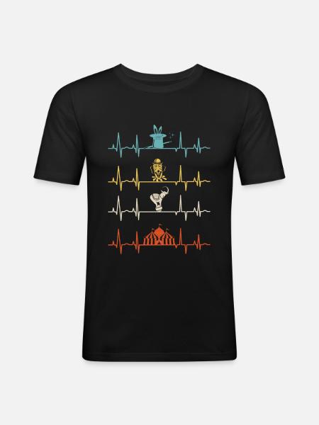 Circus Performer Heartbeat - Men's Slim Fit T-Shirt - black