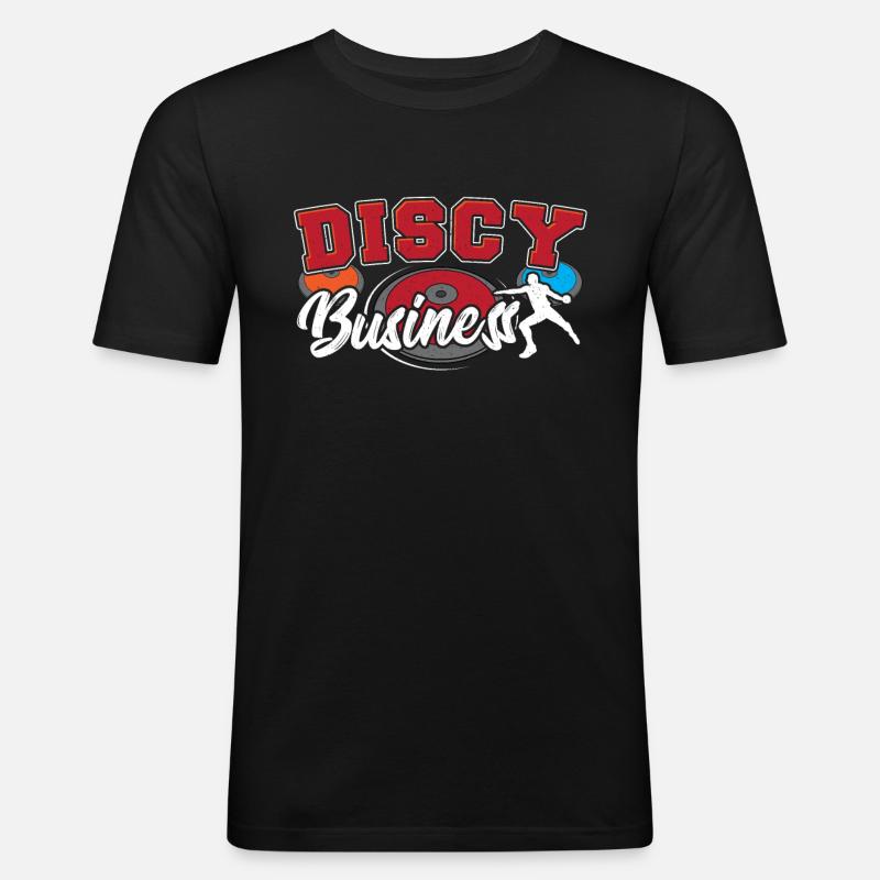 Diskus Leichtathletik Diskus Athlet Diskuswurf - Männer Slim Fit T-Shirt - Schwarz