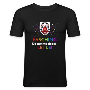 Fasching Do samma dabei - Männer Slim Fit T-Shirt - Schwarz - Vorne - Nik (191cm)