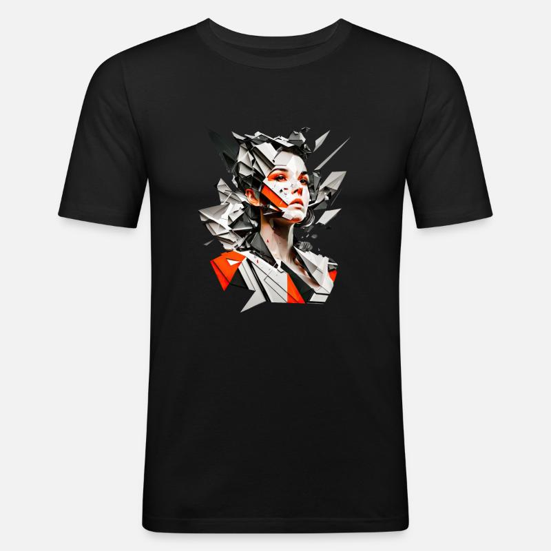 Retro Flash No34 - Männer Slim Fit T-Shirt - Schwarz