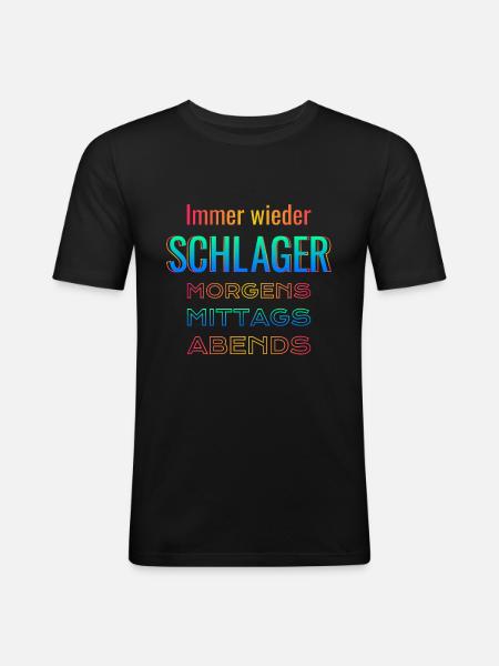 Again and again Schlager - Men's Slim Fit T-Shirt - black
