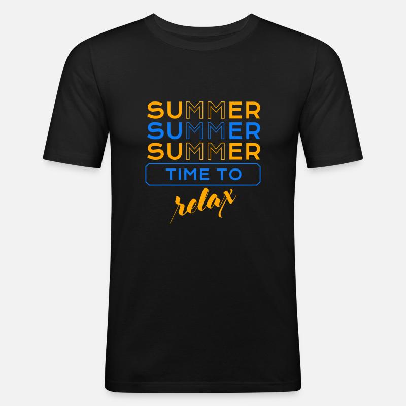 Summer Time to relax EV - Männer Slim Fit T-Shirt - Schwarz