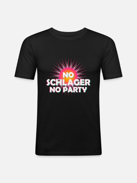 No Schlager No Party - Men's Slim Fit T-Shirt - black