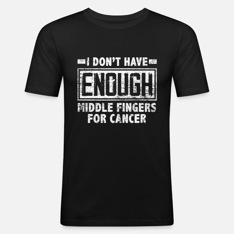 Chemo Mittelfinger - Männer Slim Fit T-Shirt - Schwarz
