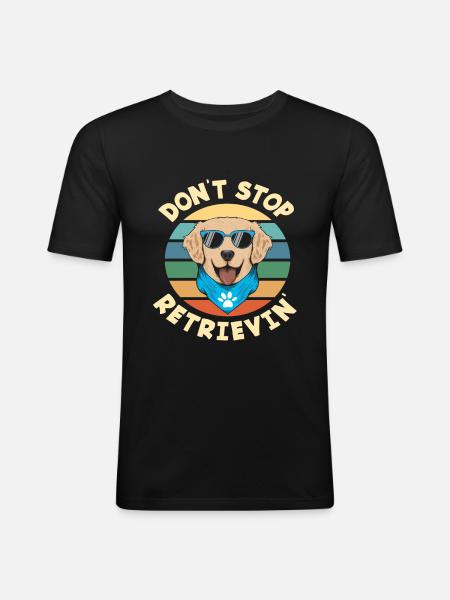 Golden Retriever Dog Best Friend - Men's Slim Fit T-Shirt - black