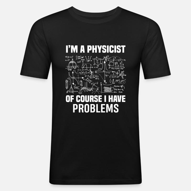 Physik Mathe Formeln Studium - Männer Slim Fit T-Shirt - Schwarz
