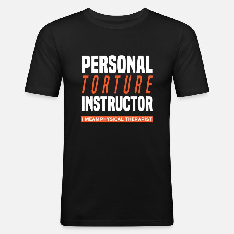 Stolzer Physiotherapeut - Männer Slim Fit T-Shirt - Schwarz