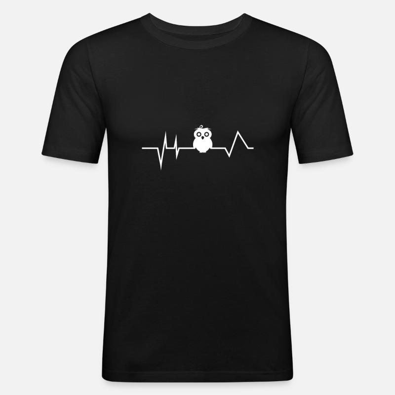 Eule Waldbewohner Eulen - Männer Slim Fit T-Shirt - Schwarz