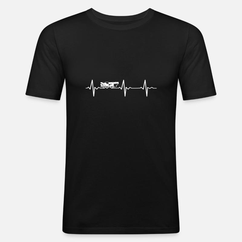 Kran - Männer Slim Fit T-Shirt - Schwarz