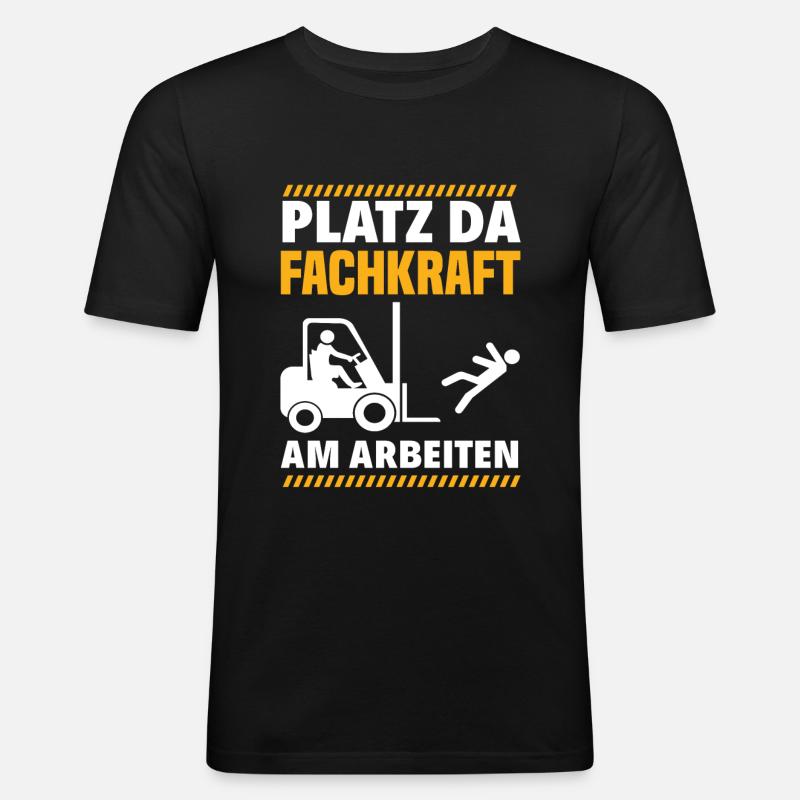 Staplerfahrer Lager Lagerarbeiter - Männer Slim Fit T-Shirt - Schwarz