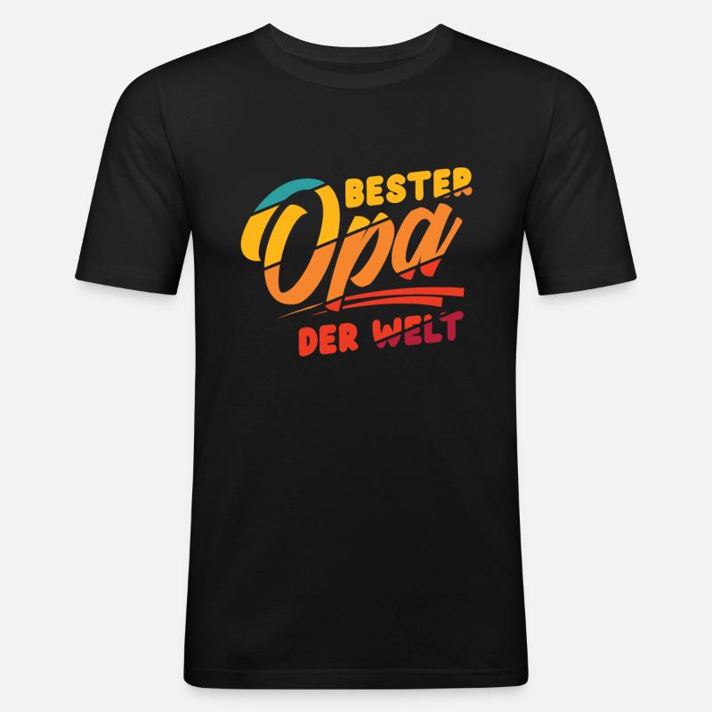 Bester Opa - Männer Slim Fit T-Shirt - Schwarz