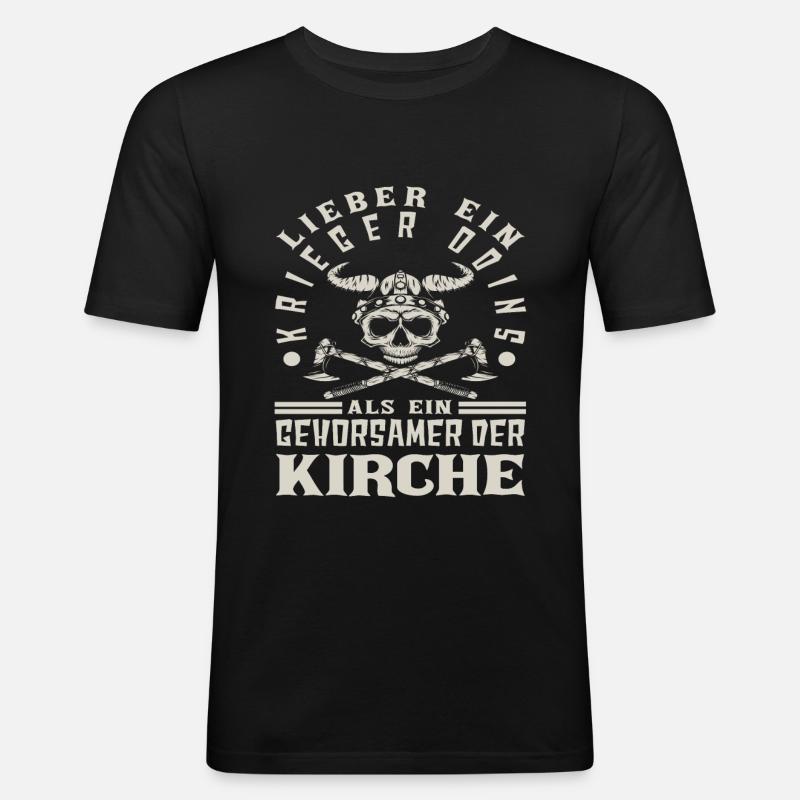 Wikinger - Männer Slim Fit T-Shirt - Schwarz