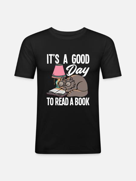 Book Books Bookworm - Men's Slim Fit T-Shirt - black