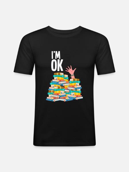 Books - Men's Slim Fit T-Shirt - black