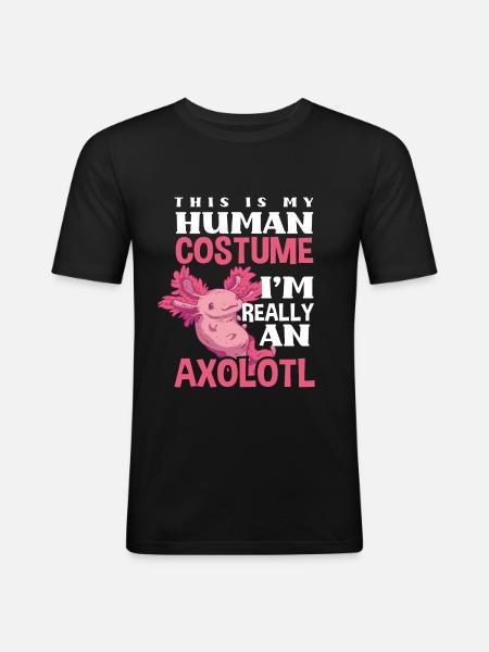 Axolotl Costume - Men's Slim Fit T-Shirt - black