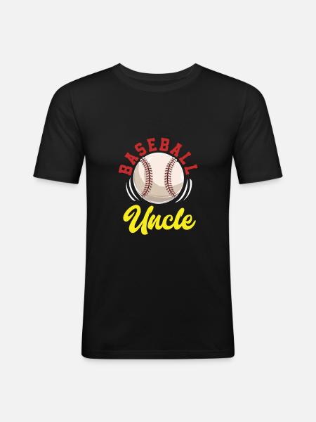 Baseball Onkel - Männer Slim Fit T-Shirt - Schwarz