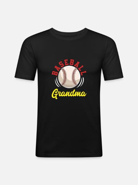 Grand-mère de baseball - T-shirt près du corps Homme - noir