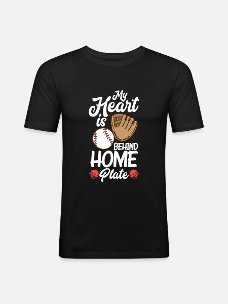 Baseball Maman Fils Amour - T-shirt près du corps Homme - noir