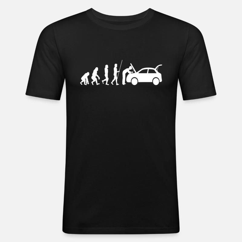 Auto mechanic Evolution - Men's Slim Fit T-Shirt - black