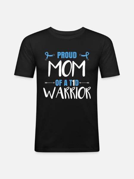 Mutter eines T1D-Kriegers - Männer Slim Fit T-Shirt - Schwarz