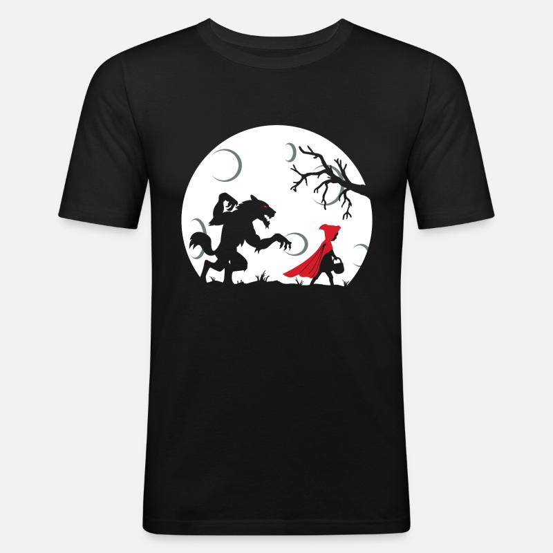Rotkäppchen - Männer Slim Fit T-Shirt - Schwarz