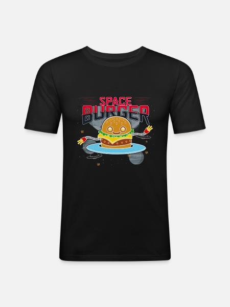 Space fast food burger - Men's Slim Fit T-Shirt - black