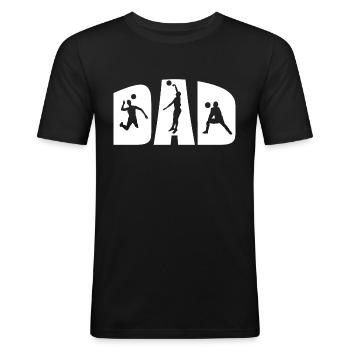 Volleyball Volleyballer Papa Vater Vatertag - Männer Slim Fit T-Shirt - Schwarz - Vorne - Nik (191cm)