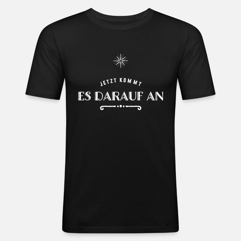 jetzt wird es interessant - Männer Slim Fit T-Shirt - Schwarz