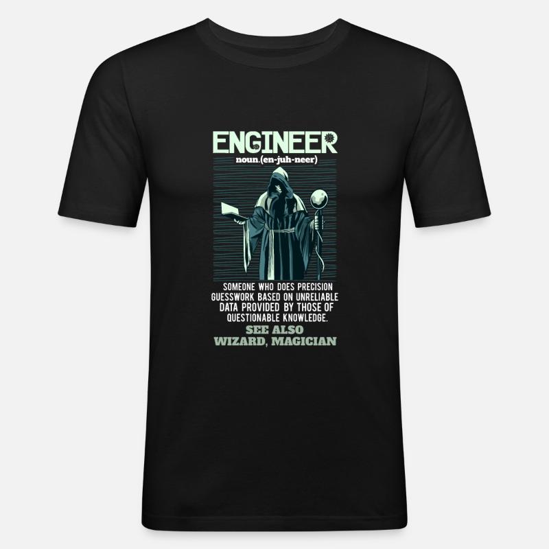 Ingenieur Definition lustiger Spruch Geschenk - Männer Slim Fit T-Shirt - Schwarz