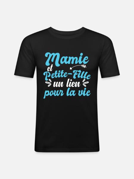Mamie Et Petite Fille - T-shirt près du corps Homme - noir