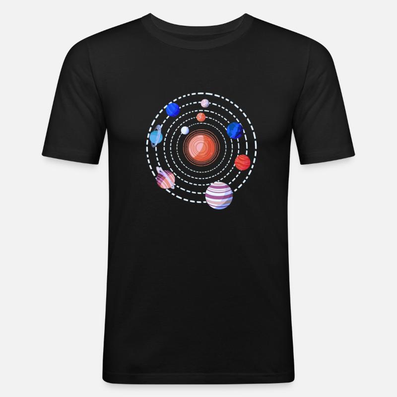 Sonnensystem Planeten - Männer Slim Fit T-Shirt - Schwarz