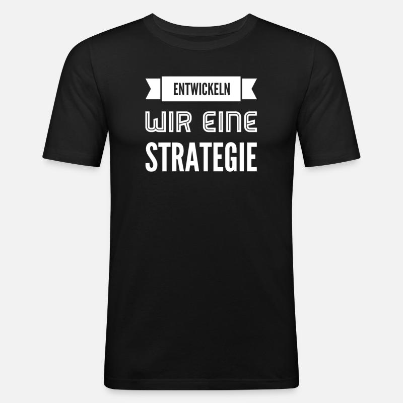 machen wir einen Plan - Männer Slim Fit T-Shirt - Schwarz