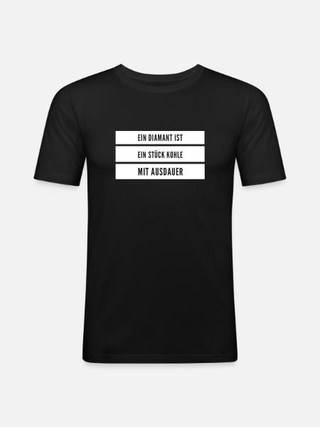 Ausdauer geht immer - Männer Slim Fit T-Shirt - Schwarz