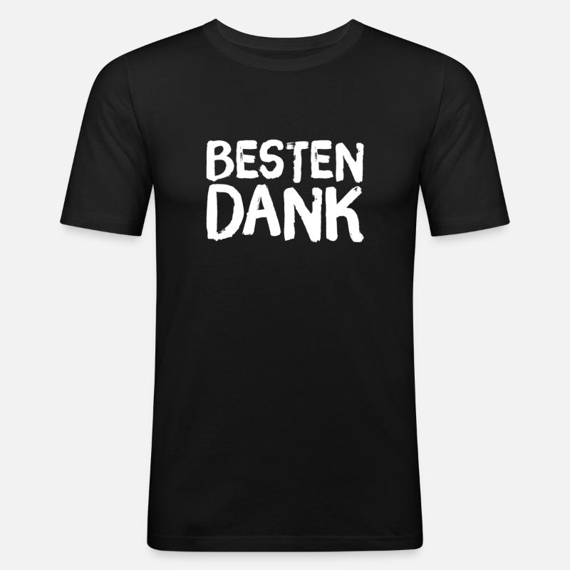 ich danke dir - Männer Slim Fit T-Shirt - Schwarz