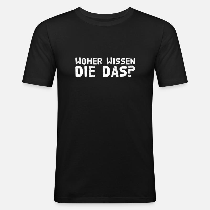 wir werden ausspioniert - Männer Slim Fit T-Shirt - Schwarz
