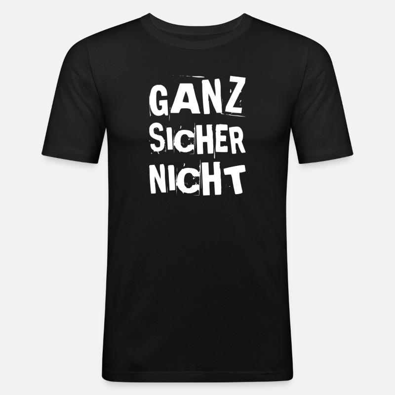 ohne mich - Männer Slim Fit T-Shirt - Schwarz