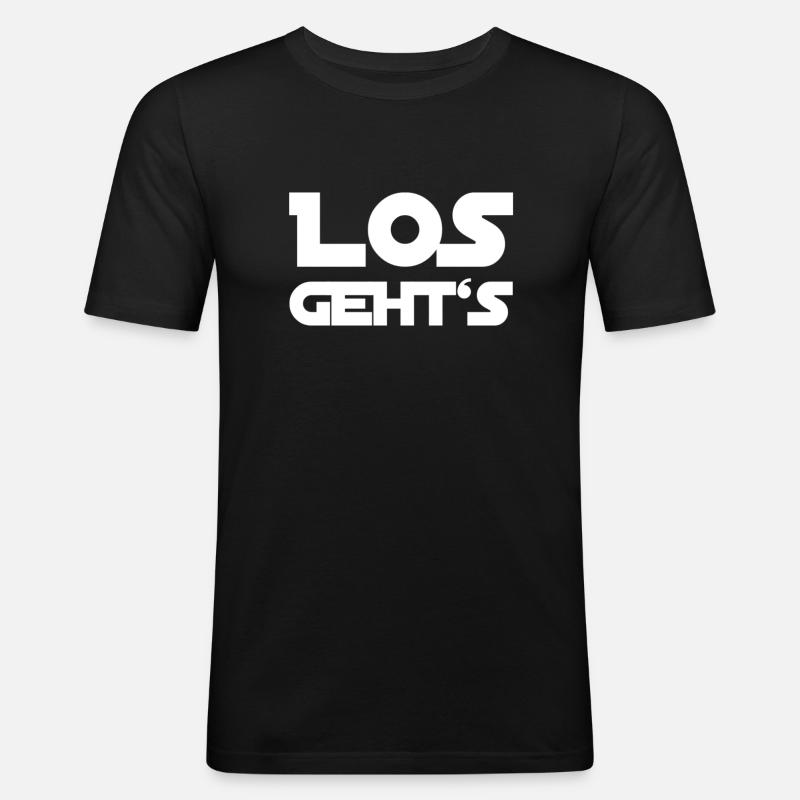 der Anfang - Männer Slim Fit T-Shirt - Schwarz