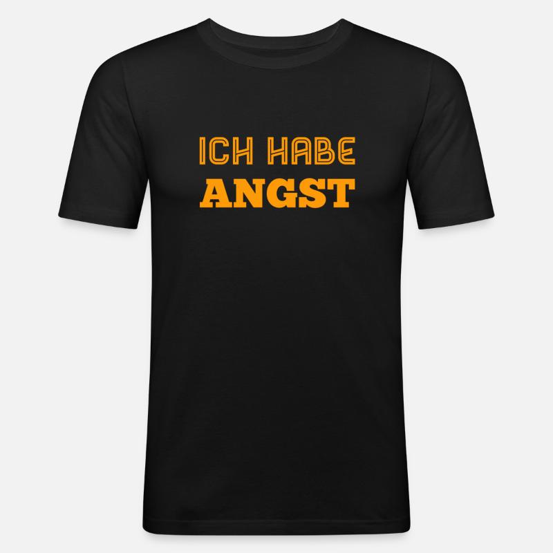 voller Angst - Männer Slim Fit T-Shirt - Schwarz